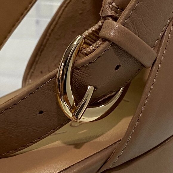 Naturalizer Platform Block Heel Sandals Tan Nude Leather Size 8 - Picture 10 of 12